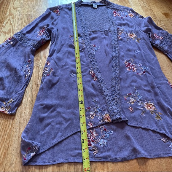 Sundance Anastasia Floral Embroidered Kimono in Dusty Purple Boho Size Small - Picture 10 of 16